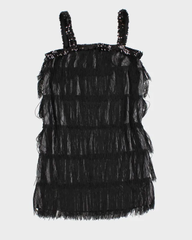 Sequined Tasselled Flapper Party Dress - S sold by Rokit