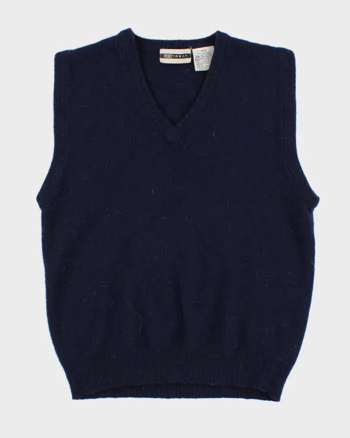Vintage Lambswool Navy Vest - M sold by Rokit