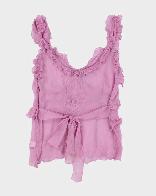 Y2k 00s Mesh Ruffle Cami Top - S sold by Rokit product image thumbnail 2