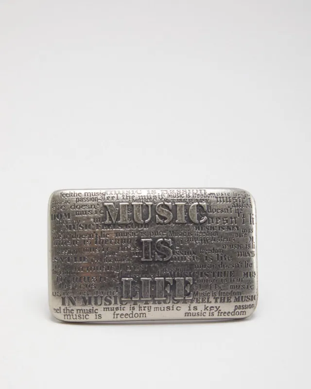Y2k 00s Music Is Life Belt Buckle sold by Rokit