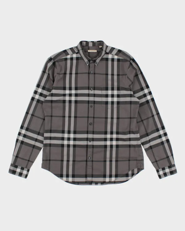 Burberry Grey Long Sleeve Shirt - L sold by Rokit