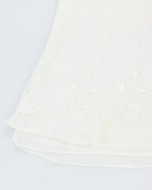 Vintage 90s Jones New York White Sheer Embroidered Slip- S sold by Rokit product image thumbnail 4