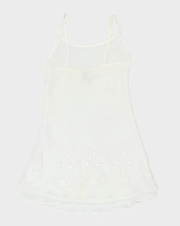 Vintage 90s Jones New York White Sheer Embroidered Slip- S sold by Rokit