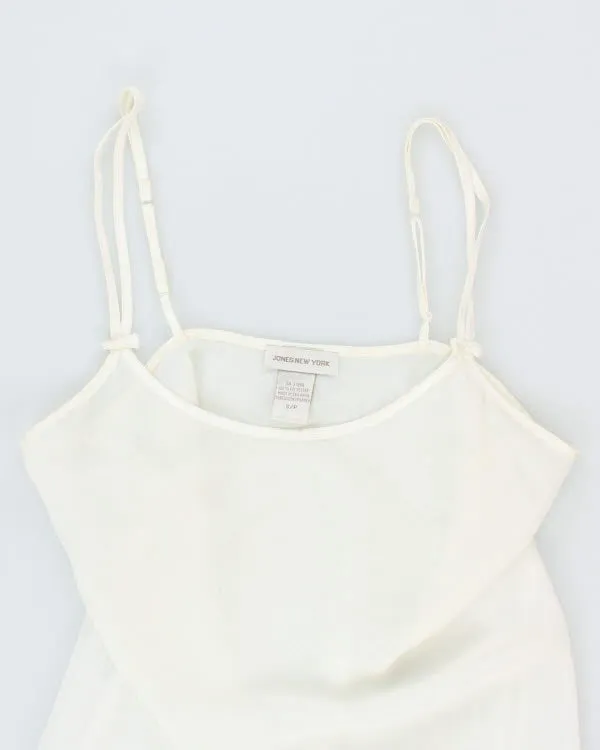 Vintage 90s Jones New York White Sheer Embroidered Slip- S sold by Rokit product image thumbnail 3