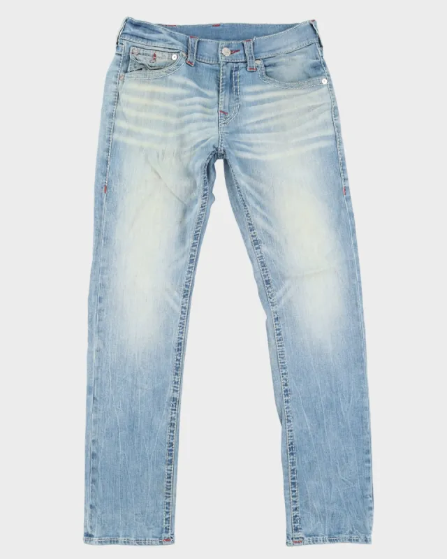 Y2K 00s True Religion Light Washed Blue Jeans - W34 L33 sold by Rokit