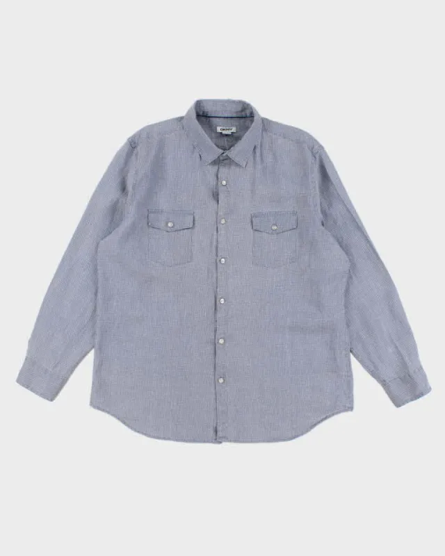Men's DKNY Blue Checked Button Up Shirt - M sold by Rokit