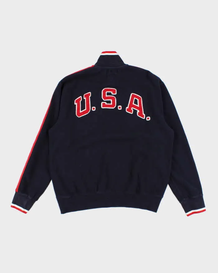 Vintage 90s Mens Navy Polo Team USA Quarter Zip Sweatshirt - L sold by Rokit product image thumbnail 2