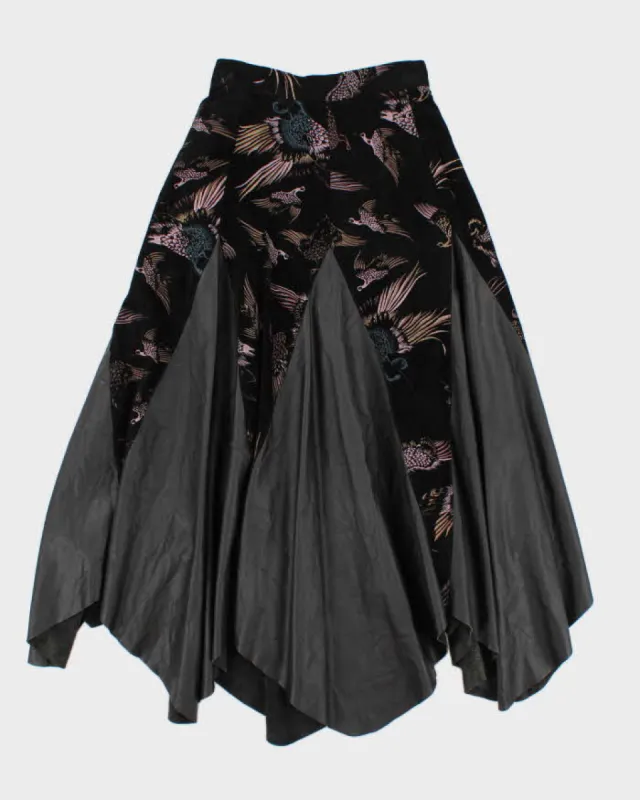 Vintage Woman's Leather PanelledPattern Skirt - S sold by Rokit