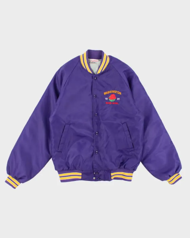 90s Vintage Men's Purple Washington 1991 Varsity Jacket - M sold by Rokit