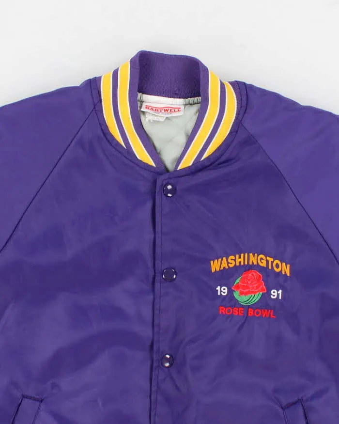 90s Vintage Men's Purple Washington 1991 Varsity Jacket - M sold by Rokit product image thumbnail 3