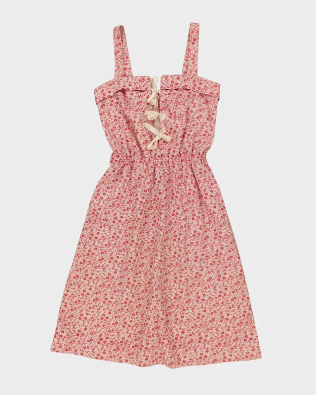 Handmade Red Patterned Sleeveless Dress - S sold by Rokit