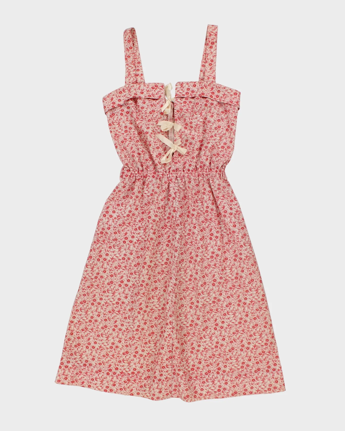 Handmade Red Patterned Sleeveless Dress - S sold by Rokit