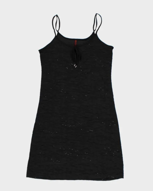 Y2k 00s Simon Chang Black Sparkly Dress - M sold by Rokit