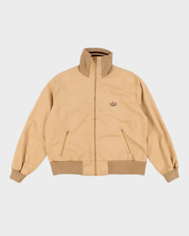 80s Vintage Men's Cream Adidas Funnel Neck Harrington jacket - XL: sold by Rokit