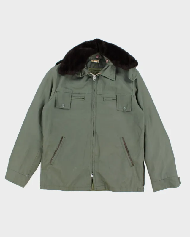Vintage Western Cap Garment Fleece Collared Jacket - L made by Rokit