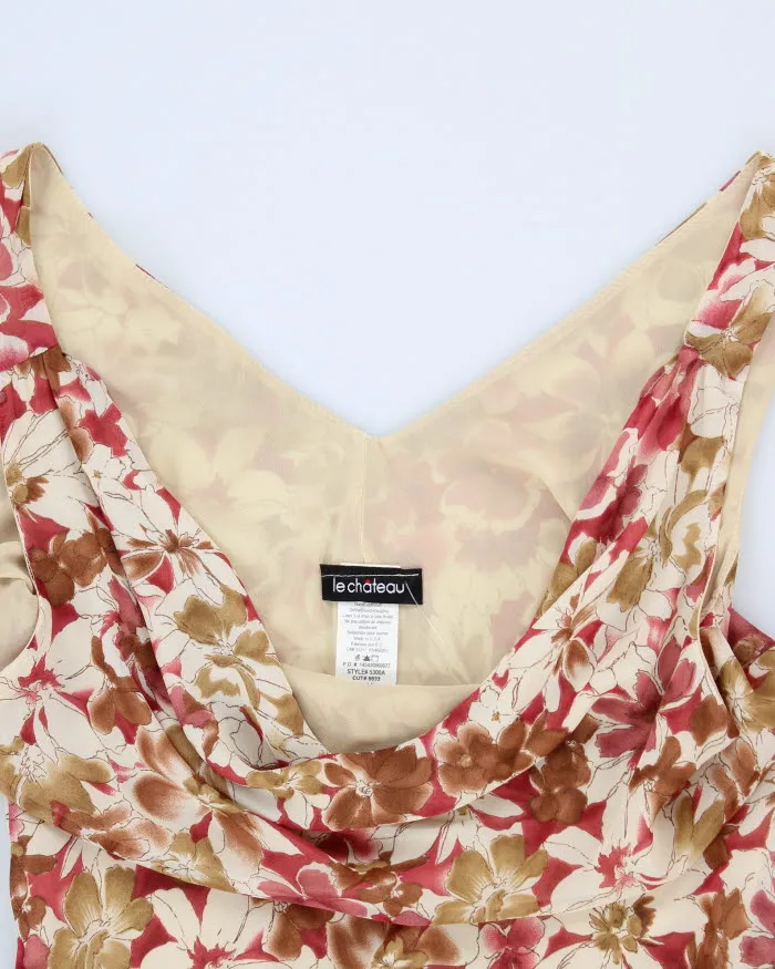Vintage Y2k 00s Le Chateau Cowl Neck Floral Dress - M sold by Rokit product image thumbnail 4