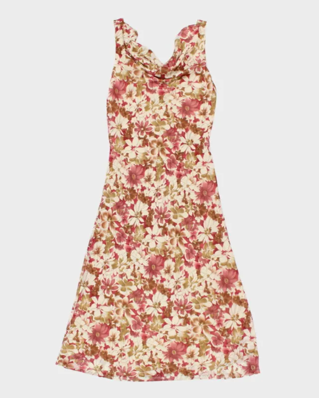 Vintage Y2k 00s Le Chateau Cowl Neck Floral Dress - M sold by Rokit