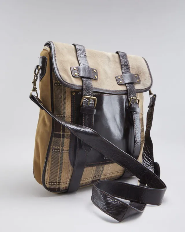 Vintage Unisex Brown Suede satchel sold by Rokit