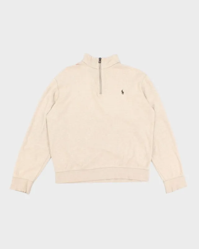 Men's Beige Ralph Lauren Sweatshirt - M made by Ralph Lauren