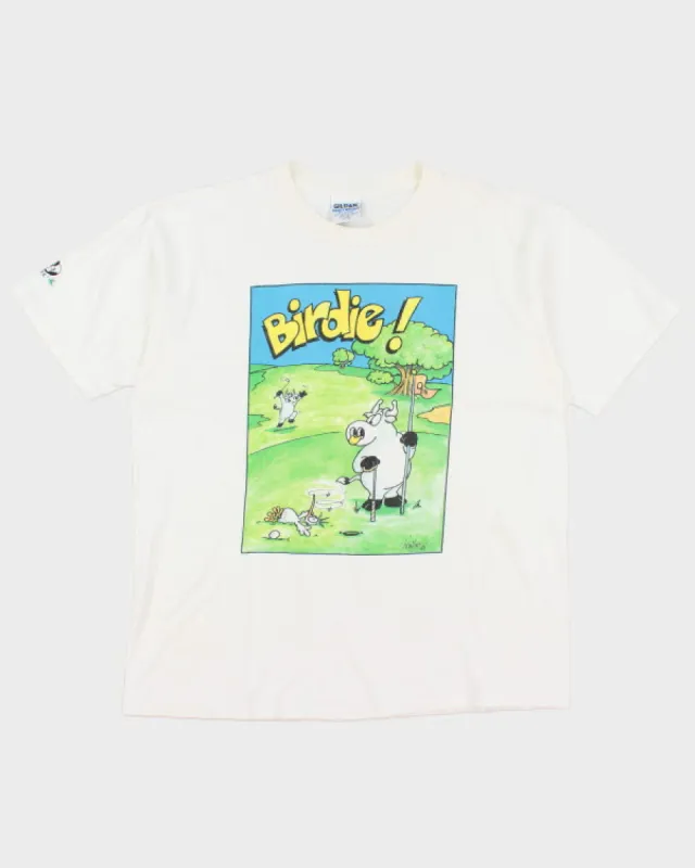 Vintage 90's Funny Cow Birdie Graphic T-Shirt - XL sold by Rokit