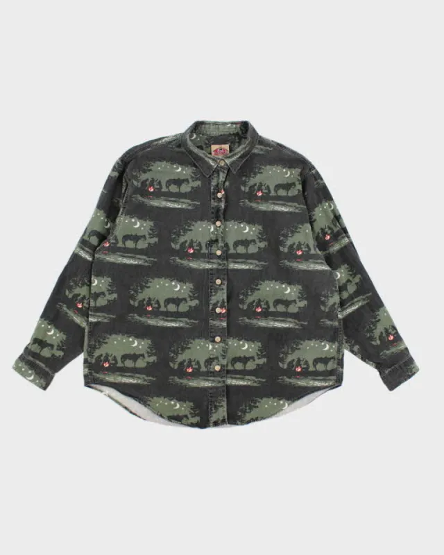 Vintage 90s Barn Fly Cowboy Print Shirt - XL sold by Rokit