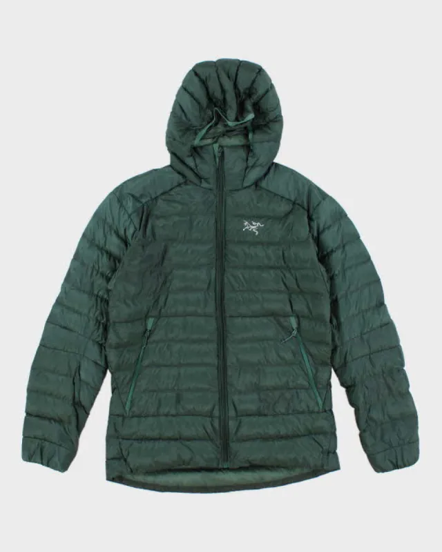 Men's Green Arc'Teryx Zip Up Hooded Puffer - M sold by Rokit