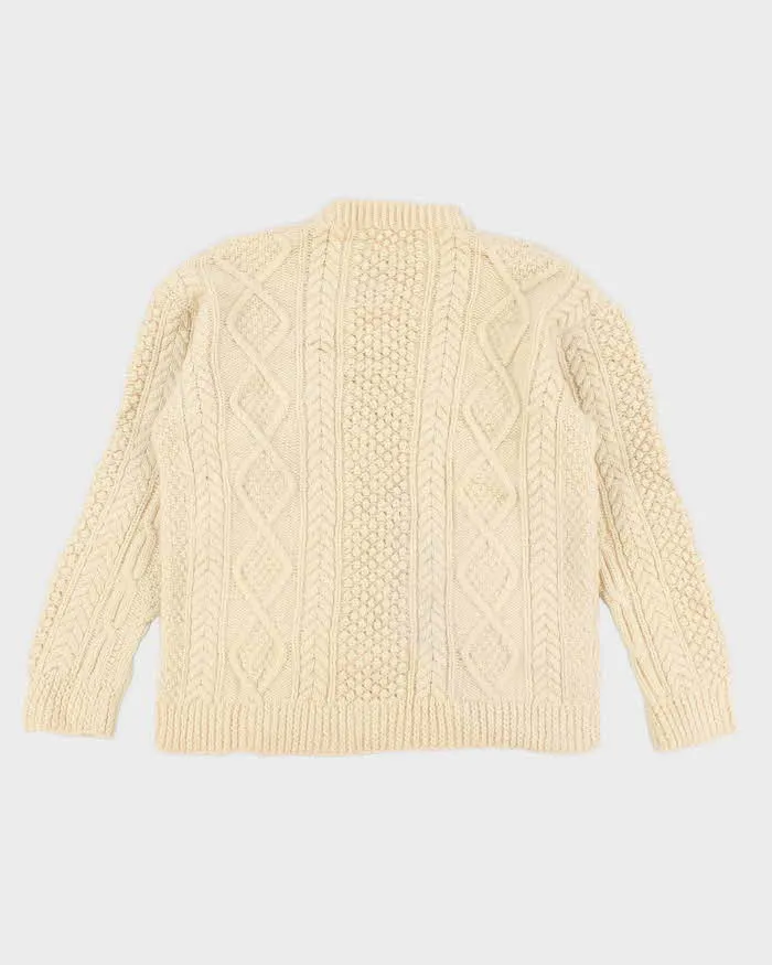Mens Cream Cable Knit Wool Sweater - S sold by Rokit product image thumbnail 2