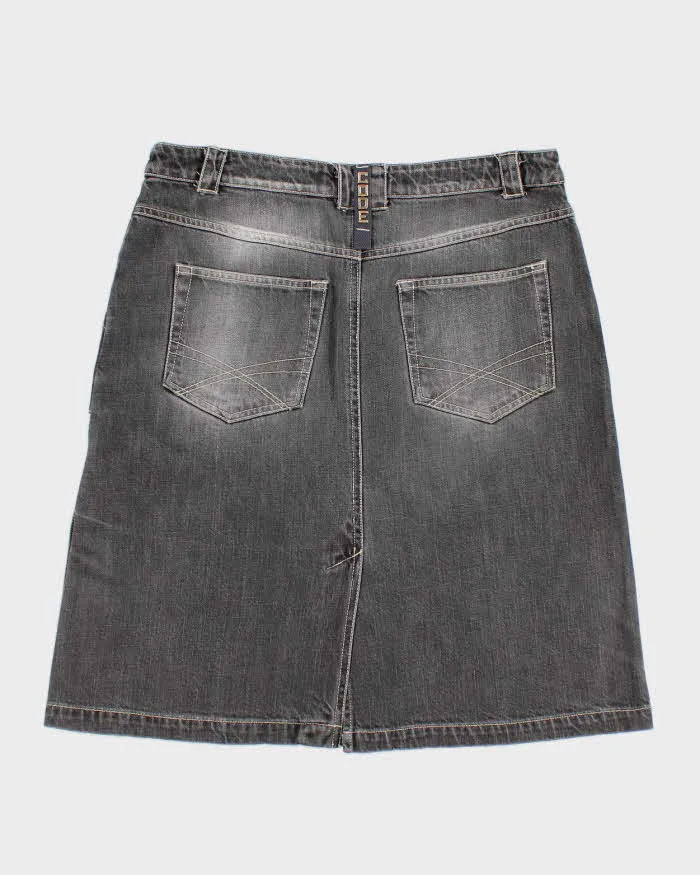 Vintage Y2k 00s Grey Pleated Zip Denim Skirt - M sold by Rokit product image thumbnail 2