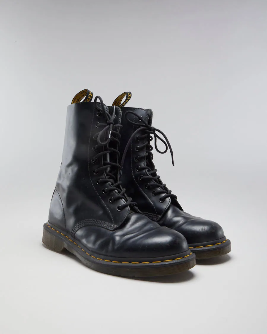 Dr Martens 10 Eyelet Black Leather Boots - EUR 42 sold by Rokit