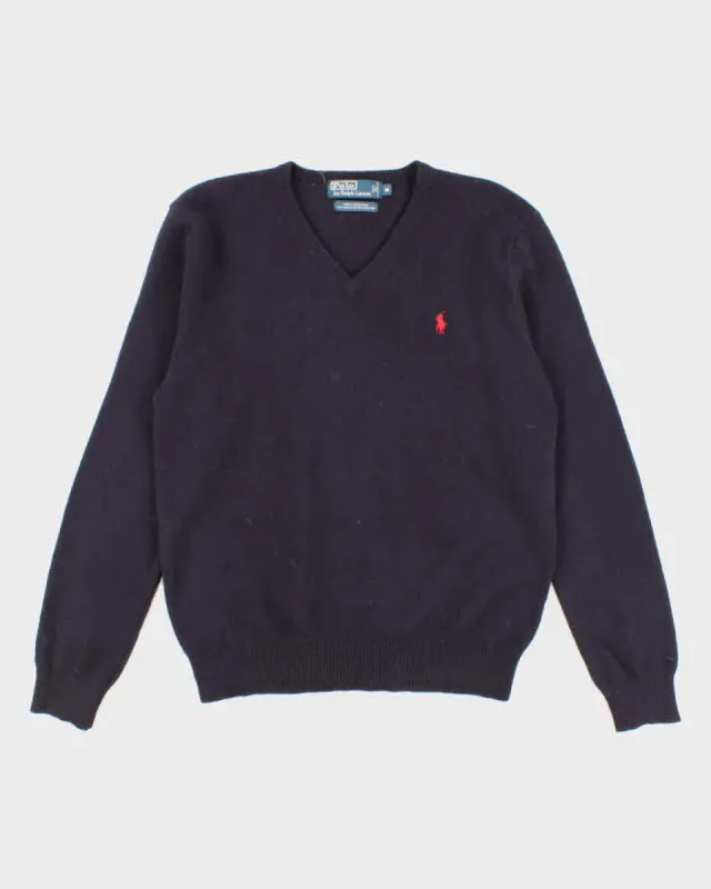 Mens Navy Ralph Lauren V Neck sweater - M sold by Rokit
