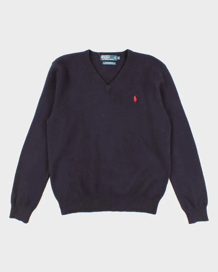 Mens Navy Ralph Lauren V Neck sweater - M sold by Rokit