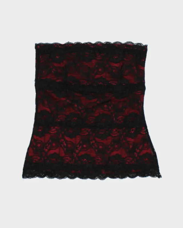 Y2k 00s Le Chateau Lace Tube Top - S sold by Rokit