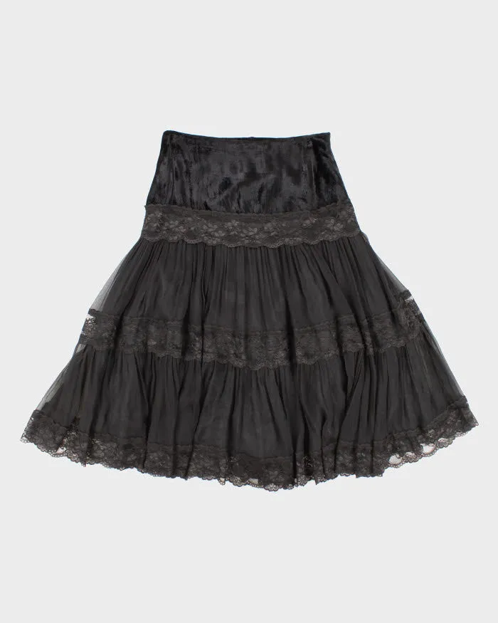 Vintage 90s Stella Forest Tiered Silk Skirt - M sold by Rokit