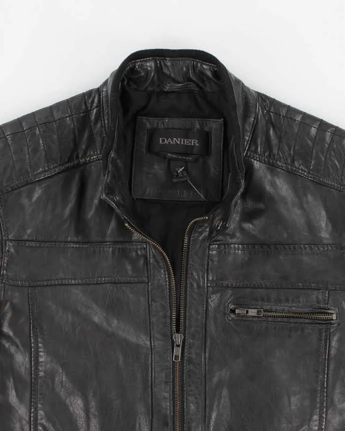 Men's Danier Black Leather Jacket - S sold by Rokit product image thumbnail 3