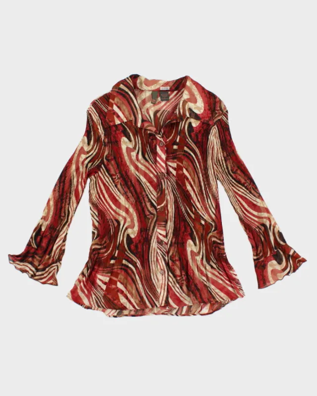 Vintage Serenade New York Pleated Textured Blouse - L sold by Rokit