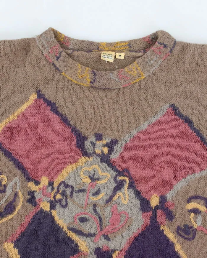 Vintage 90s Abstract Patterned Wool Jumper - M sold by Rokit product image thumbnail 3