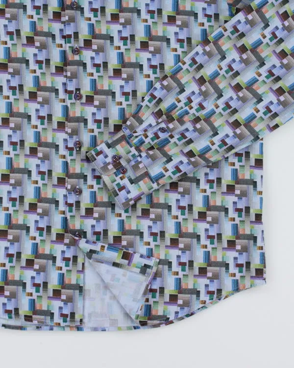 Vintage Bugatchi Pattern Long Sleeve Shirt - XL sold by Rokit product image thumbnail 4