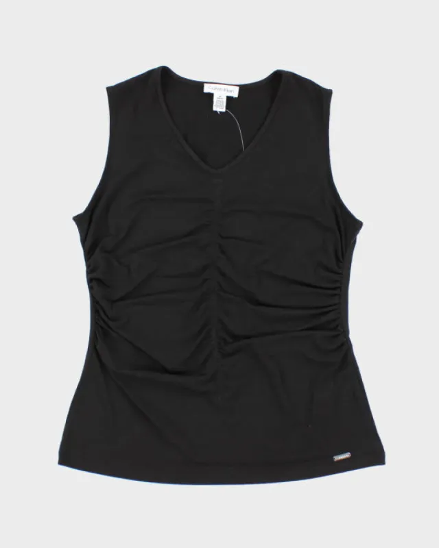 Calvin Klein Black Ruched Cami - S sold by Rokit
