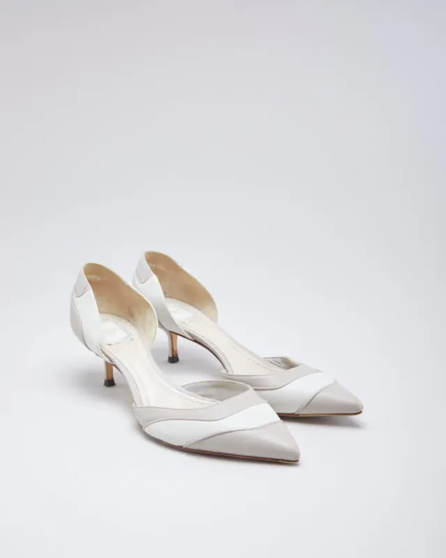 Vintage Woman's Cream Leather Dior Kitten Heels - UK7 sold by Rokit
