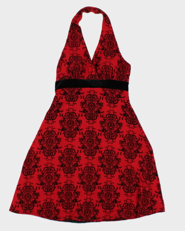 Vintage Y2k 00s Jessica Red Halter Dress - M sold by Rokit