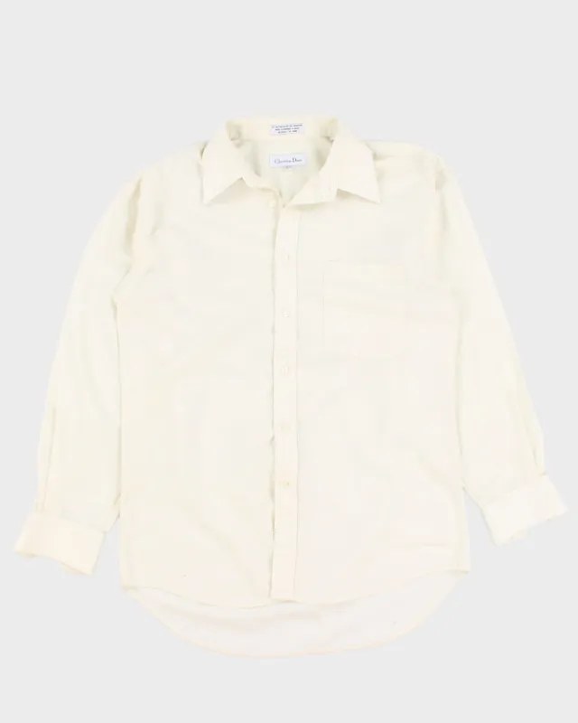 Vintage 90s Christian Dior Cream Dress Shirt - XL sold by Rokit