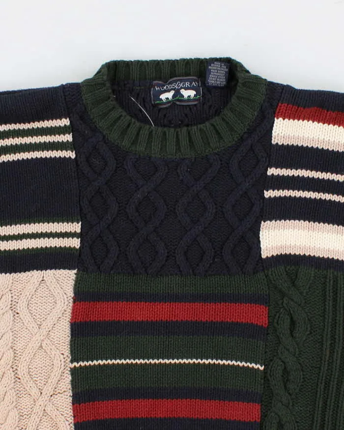 Men's Multi-coloured Chunky Cable Knit Sweater - L sold by Rokit product image thumbnail 3