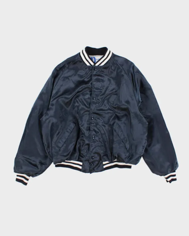 60s Vintage Mens Satin Finish Navy Varsity Jacket - M sold by Rokit