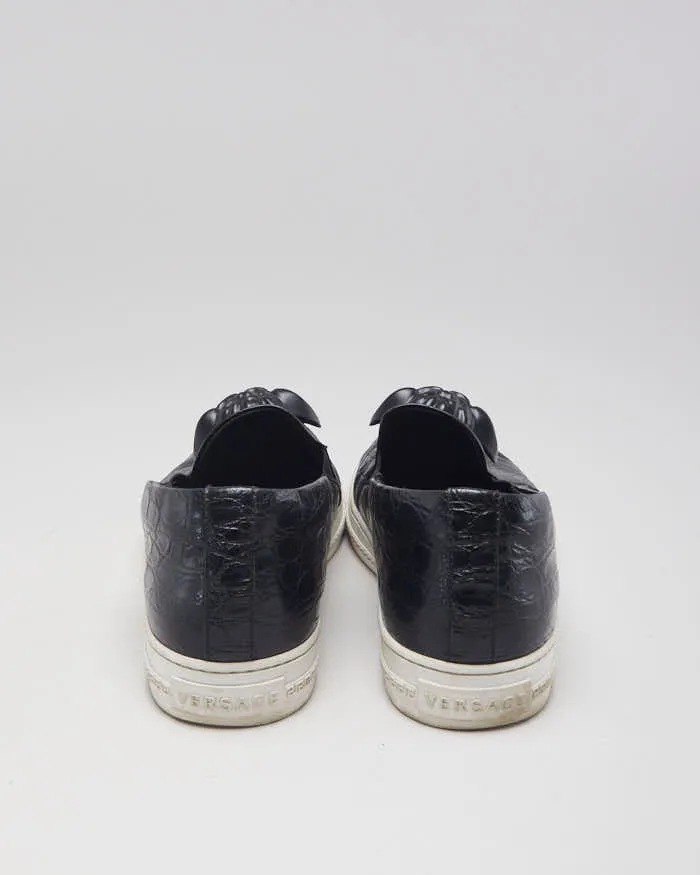 Versace Black Leather Medusa Embellished Slip On Shoes - UK 9.5 sold by Rokit product image thumbnail 4