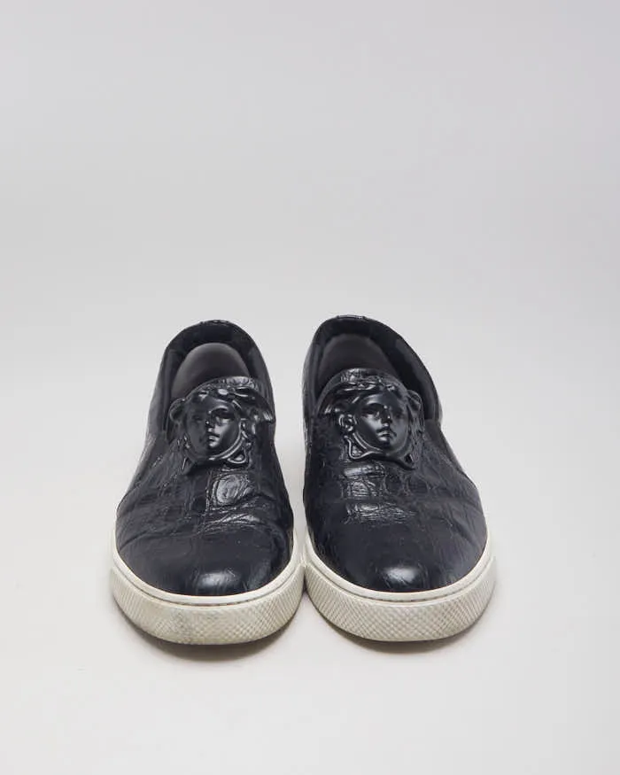 Versace Black Leather Medusa Embellished Slip On Shoes - UK 9.5 sold by Rokit product image thumbnail 3