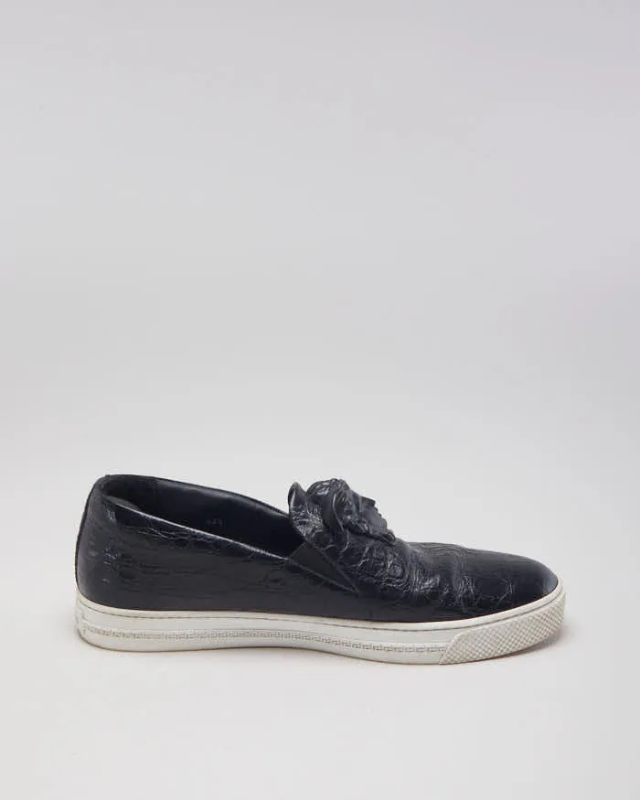 Versace Black Leather Medusa Embellished Slip On Shoes - UK 9.5 sold by Rokit product image thumbnail 2