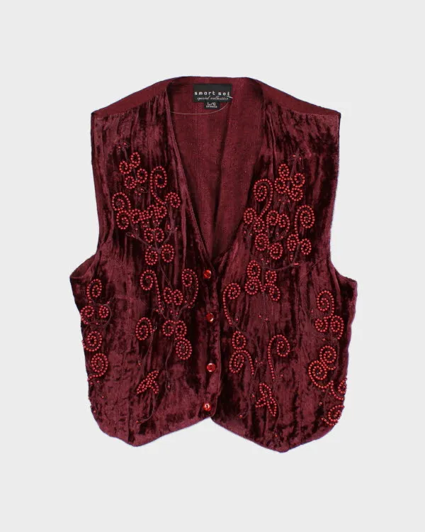 Vintage 90s Smart Set Beaded Waistcoat - L sold by Rokit