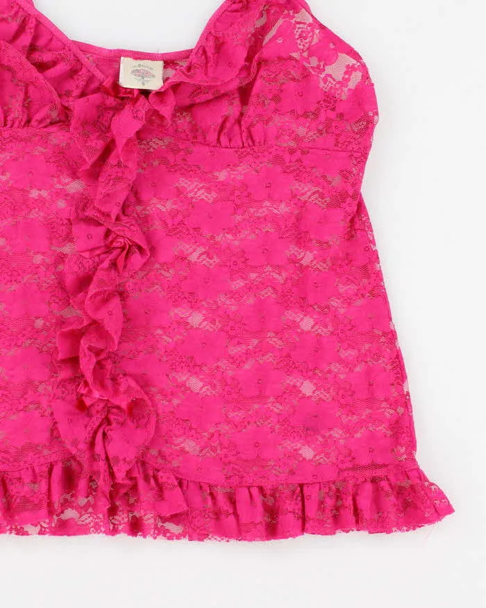 Vintage 90s In Bloom Pink Lace Cami Top - S sold by Rokit product image thumbnail 4