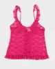 Vintage 90s In Bloom Pink Lace Cami Top - S sold by Rokit