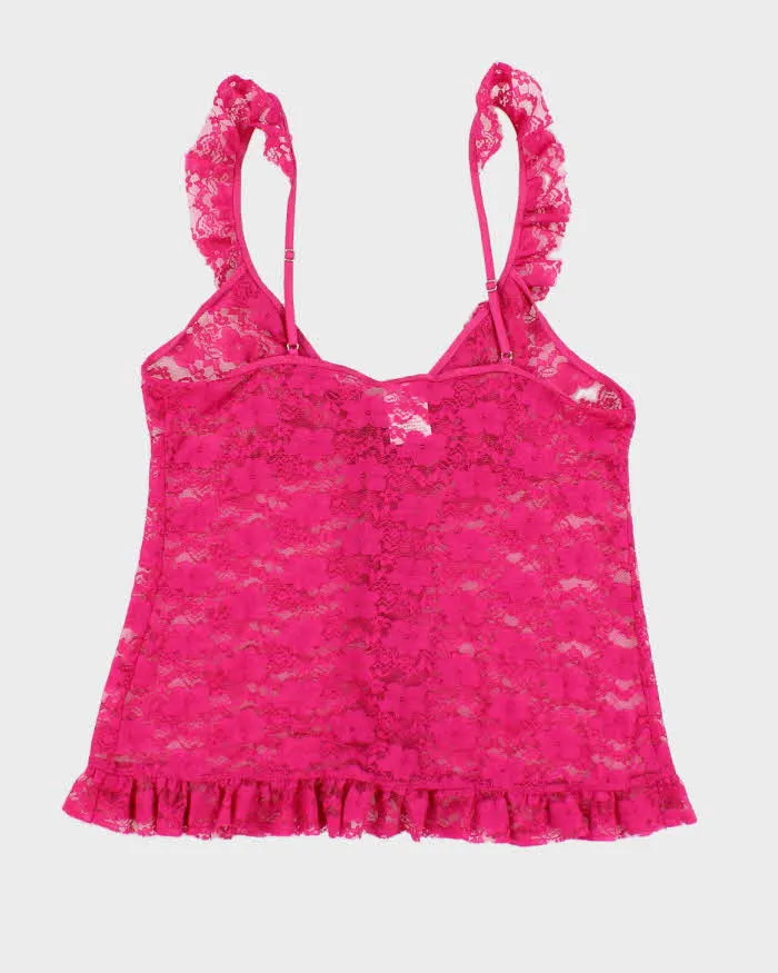 Vintage 90s In Bloom Pink Lace Cami Top - S sold by Rokit product image thumbnail 2